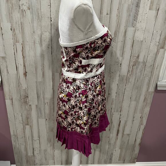 New Forever 21 Floral Babydoll Tube Top Mini Dress Y2K Womens Medium Tulle Girly - Picture 3 of 9